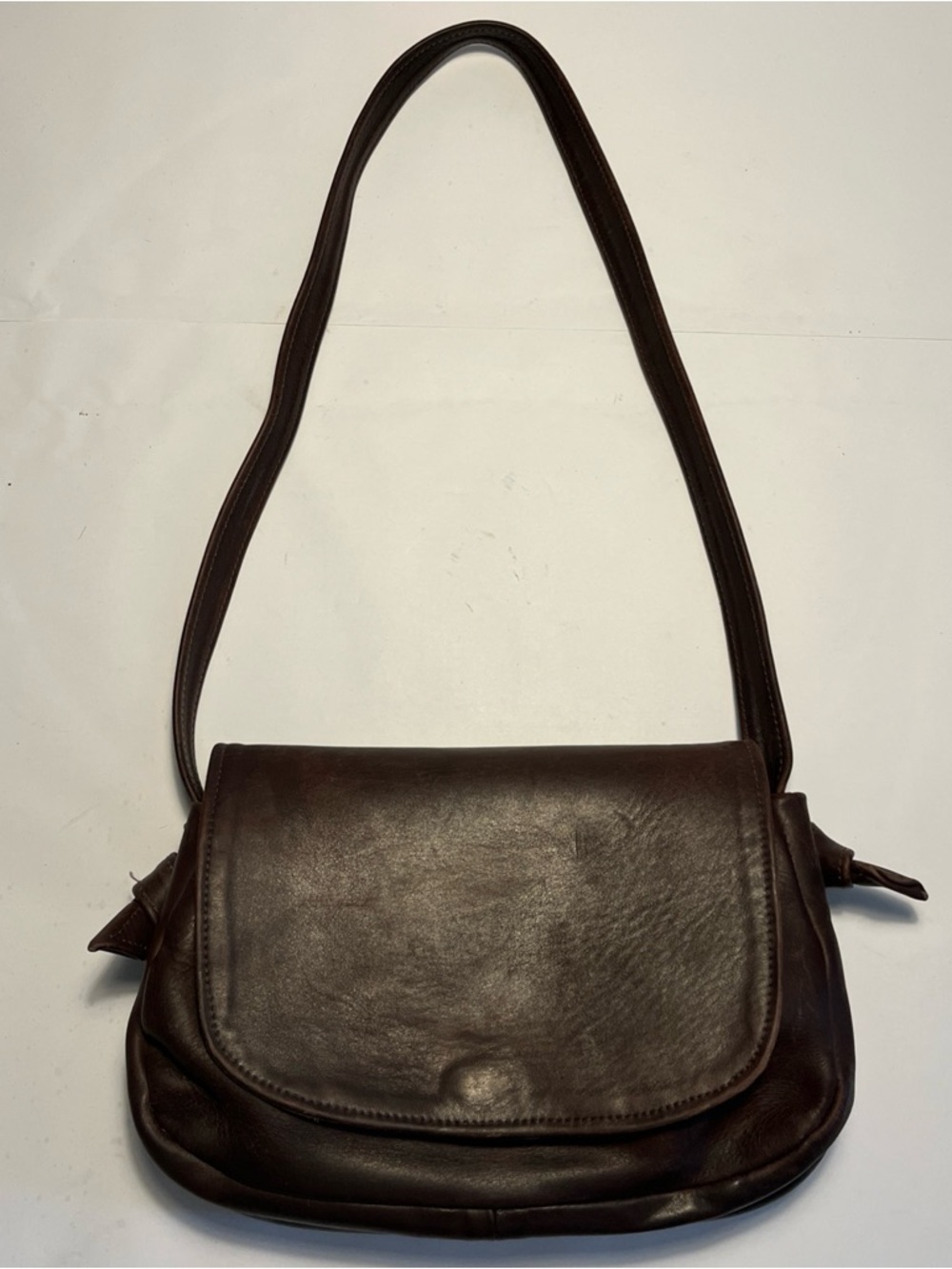 Vintage Puddle Dock Genuine Leather Handcrafted Brown Saddle Bag Made in NH